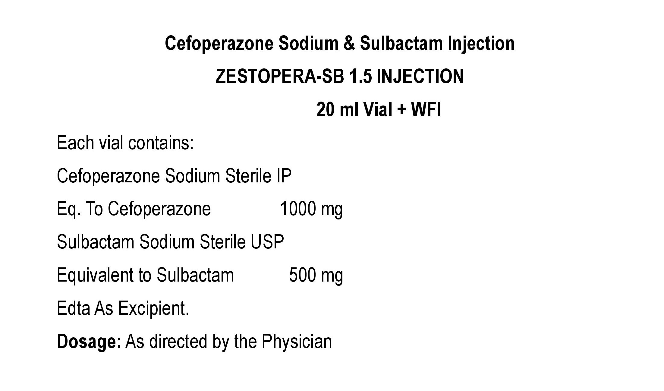 ZESTOPERA-SB 1.5 INJECTION